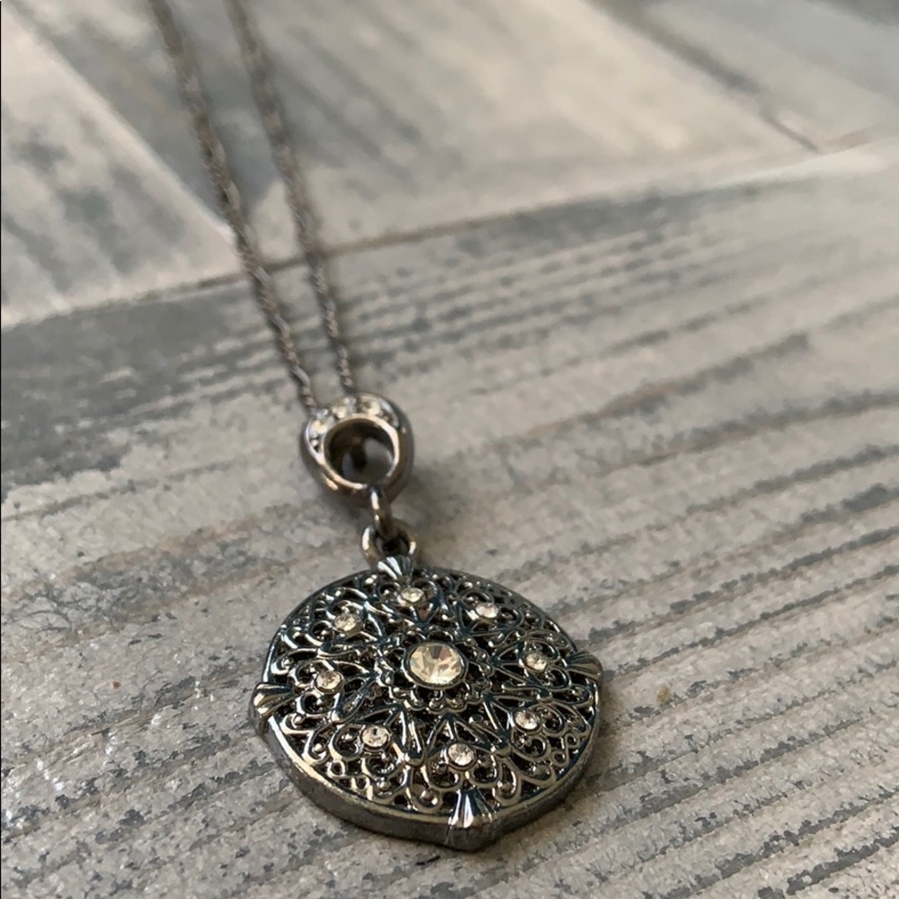 Rhinestone circle necklace